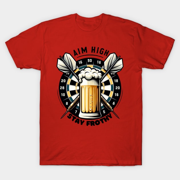 Dart Master's Brew: Perfect Bullseye Pint T-Shirt by WEARWORLD